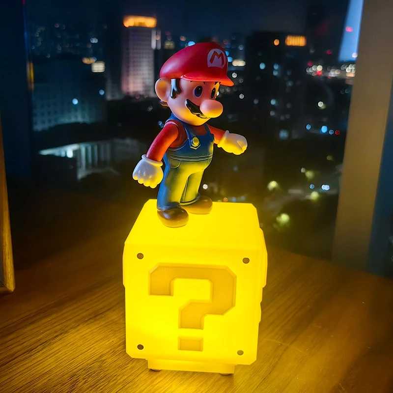 Lámpara Cubo Mario Bros: LED Interactiva con Luz y Sonido [ENVÍO GRATIS]