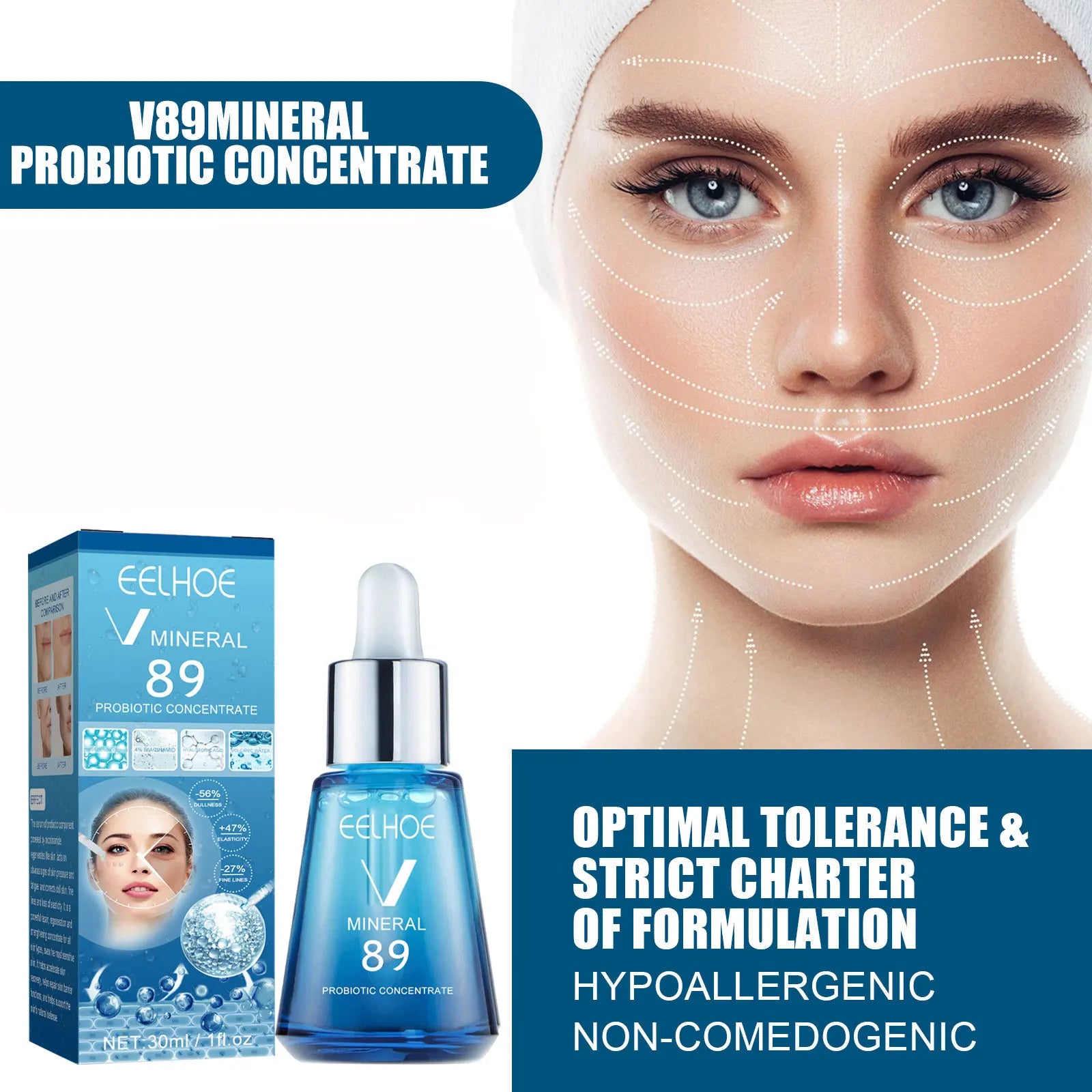 V89 Probiotic Concentrate Anti-Wrinkle Serum Hyaluronic Acid Anti Aging Brightening Cream Facial Lifting Firming Daily Skin Care